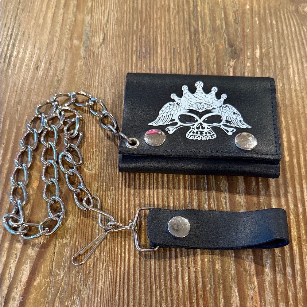 Black Skull Chain Wallet